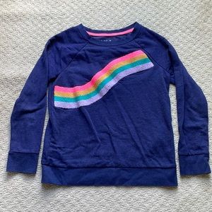 Gently used Cat & Jack  Girls Sz 10/12 Rainbow Embellished Sweatshirt